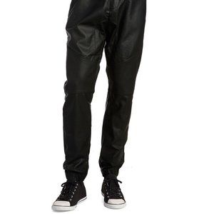 Rogue State Faux Leather And Mesh Joggers